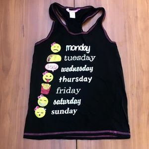 ⏰Loungewear Black Everyday Emoji Pajama Tank - L